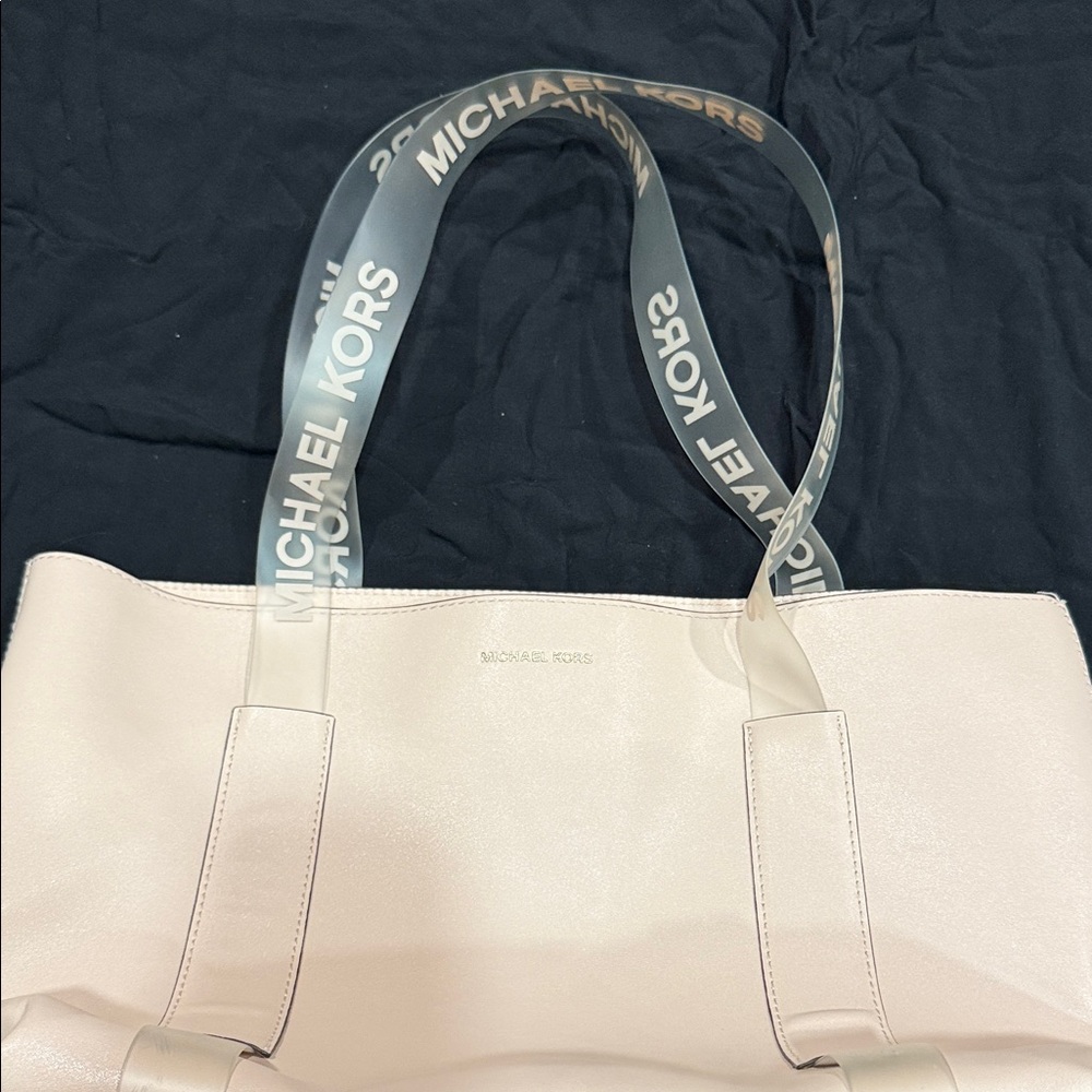 Michael Kors White Tote with Logo Straps